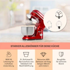 Bella Elegance Küchenmaschine 2000 W 2,7 PS 5,2 Ltr Edelstahl BPA-frei -Haushaltsgeräte Förderung 10034364 de 0003 usp
