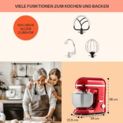 Bella Elegance Küchenmaschine 2000 W 2,7 PS 5,2 Ltr Edelstahl BPA-frei -Haushaltsgeräte Förderung 10034364 de 0005 usp