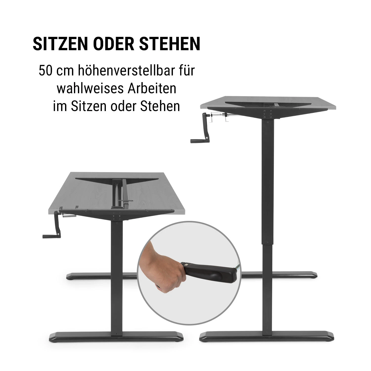 Multidesk Höhenverstellbarer Schreibtisch Manuell 73-123 Cm Höhe 8 Multidesk Höhenverstellbarer Schreibtisch Manuell 73-123 Cm Höhe - Image 6