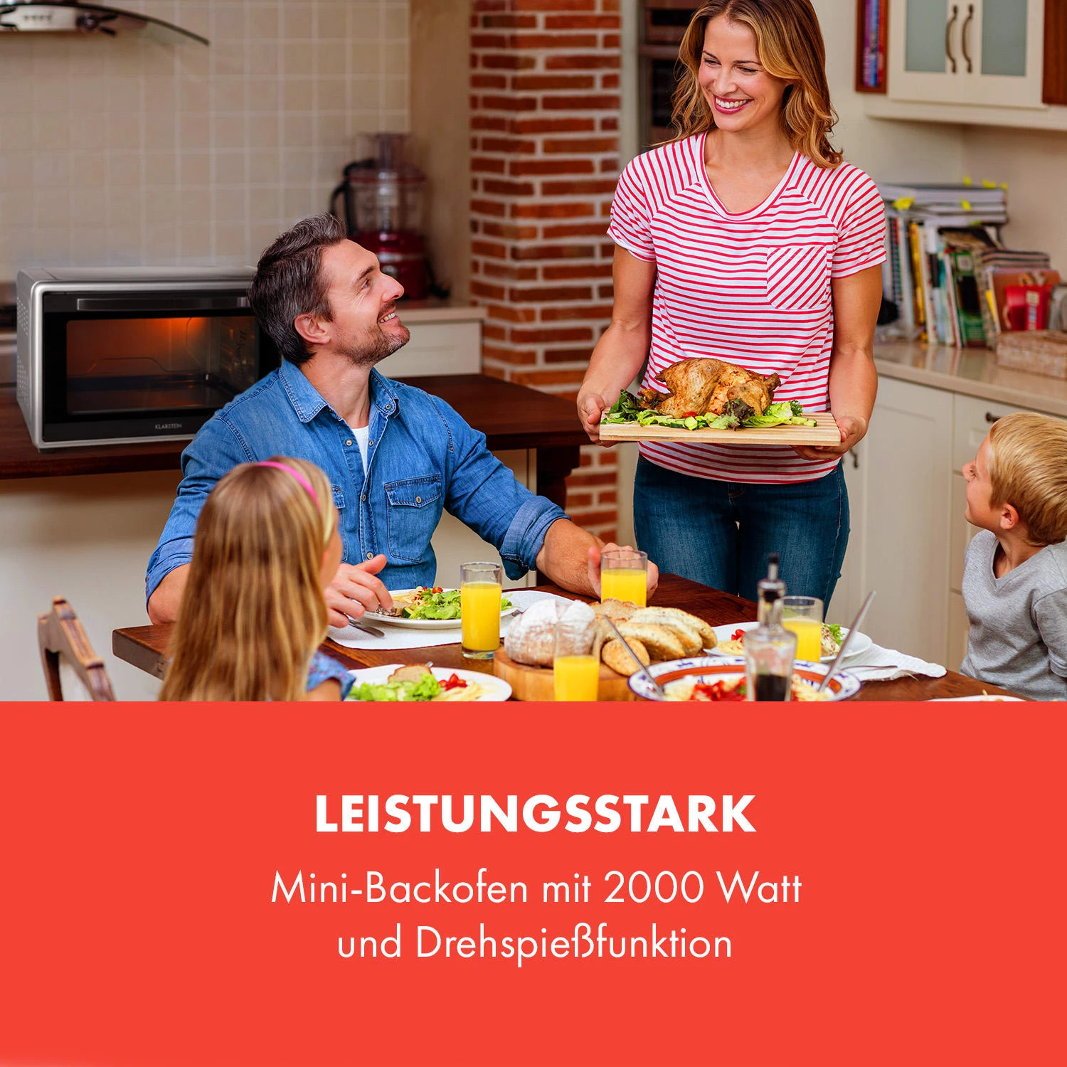 Masterchef 45 Mini-Backofen 45l 2000W 100-230 °C Timer Silber 4 Masterchef 45 Mini-Backofen 45l 2000W 100-230 °C Timer Silber - Image 2