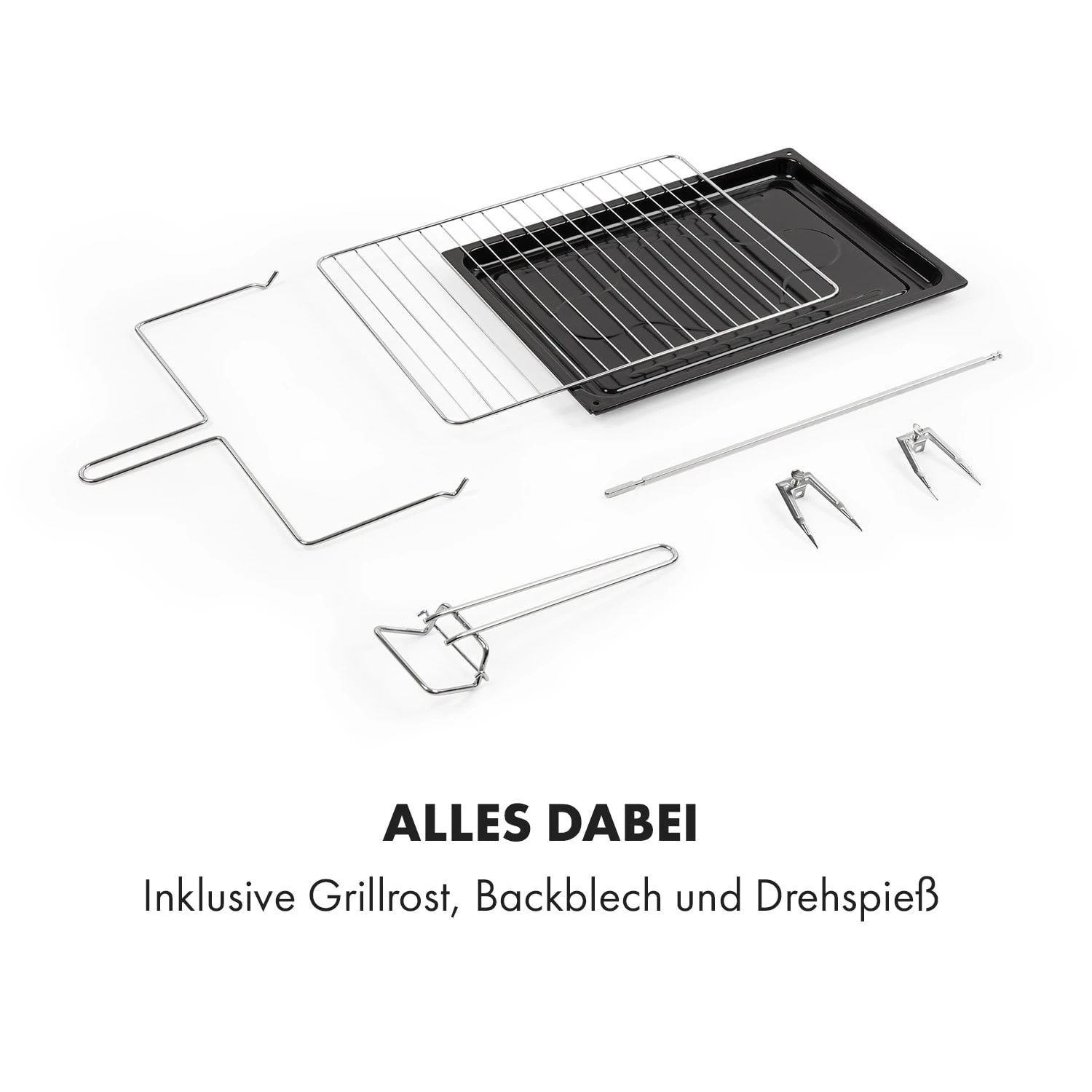 Masterchef 45 Mini-Backofen 45l 2000W 100-230 °C Timer Silber 10 Masterchef 45 Mini-Backofen 45l 2000W 100-230 °C Timer Silber - Image 8