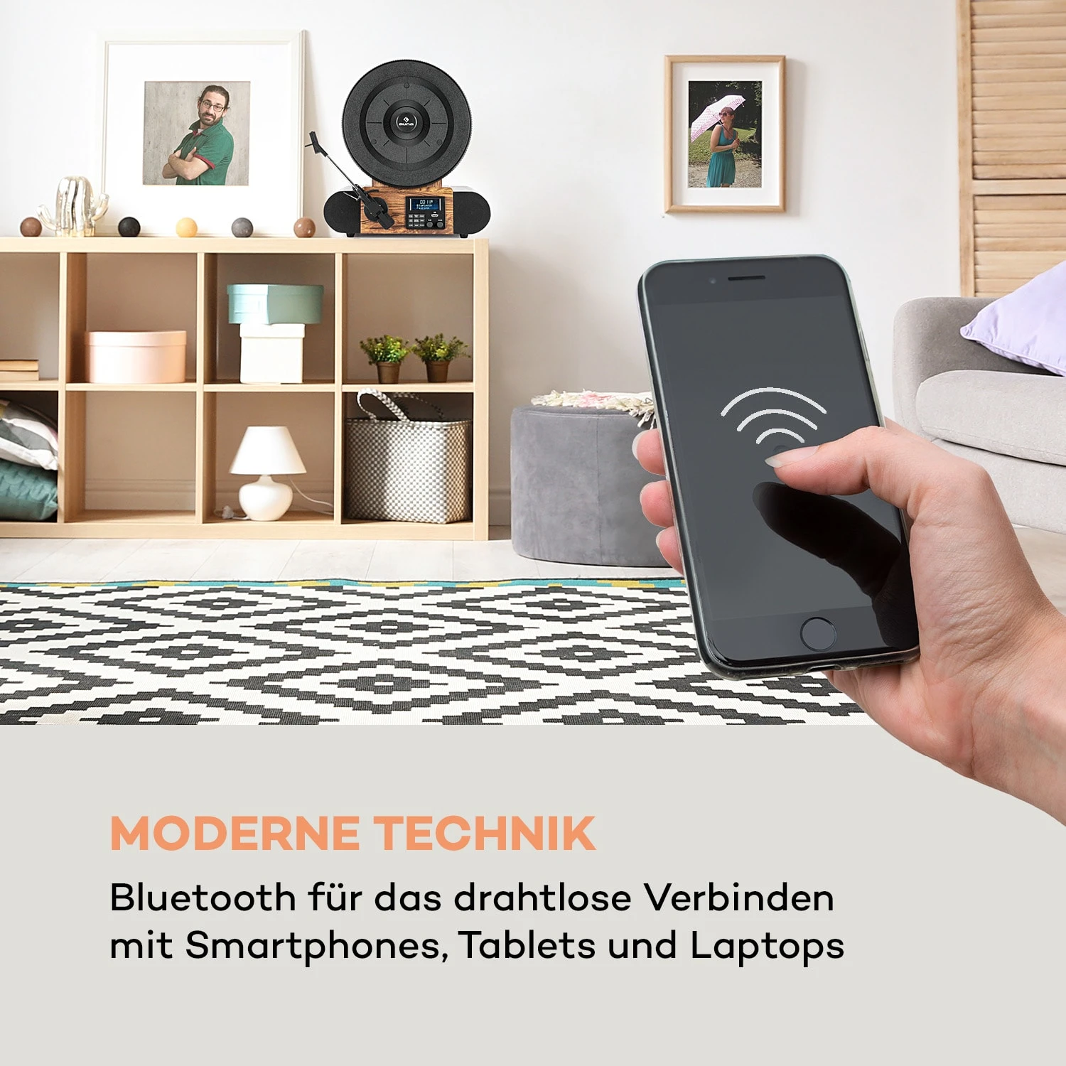 Verticalo SE DAB Retro-Plattenspieler DAB+ UKW-Tuner USB BT AUX Holz 7 Verticalo SE DAB Retro-Plattenspieler DAB+ UKW-Tuner USB BT AUX Holz - Image 5