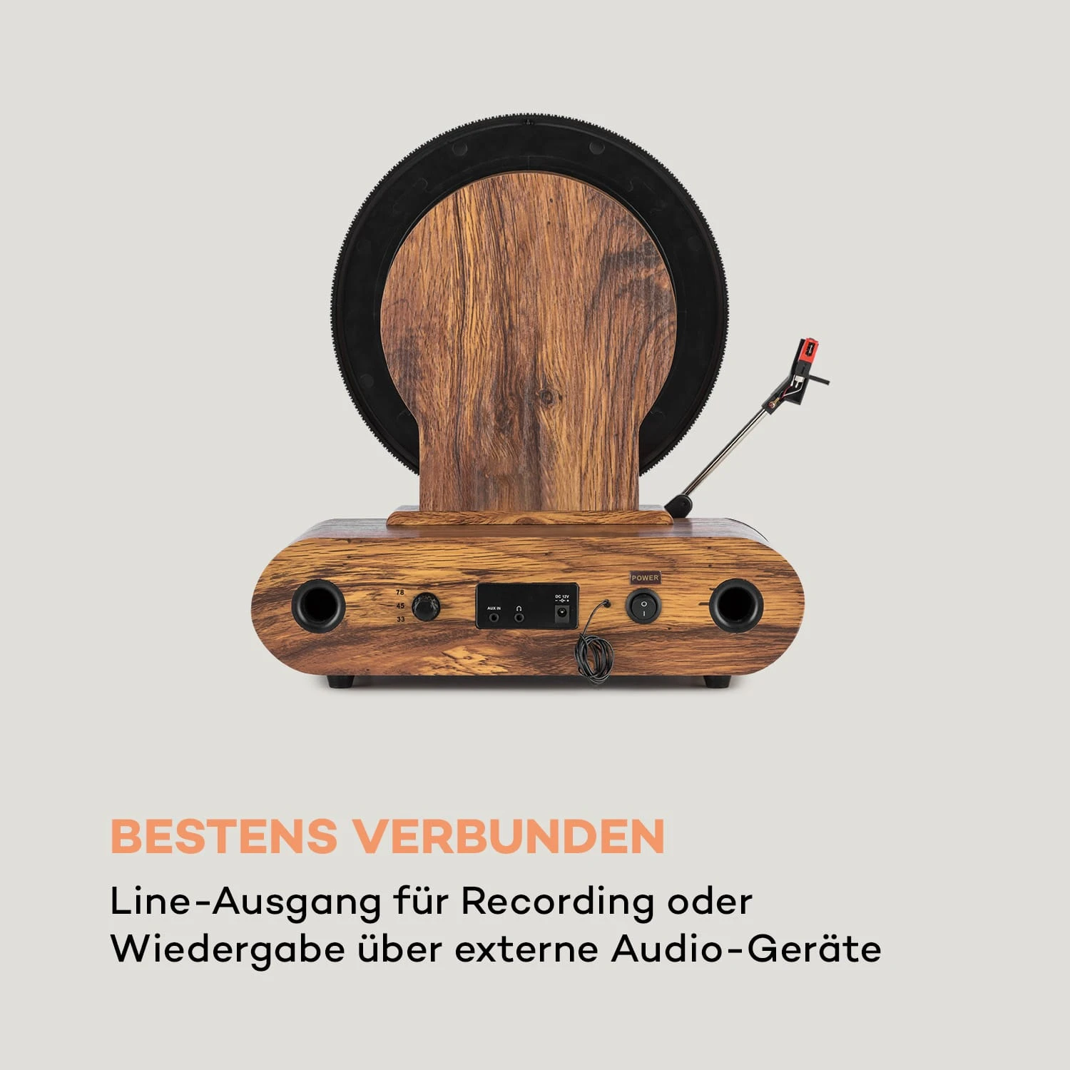 Verticalo SE DAB Retro-Plattenspieler DAB+ UKW-Tuner USB BT AUX Holz 8 Verticalo SE DAB Retro-Plattenspieler DAB+ UKW-Tuner USB BT AUX Holz - Image 6