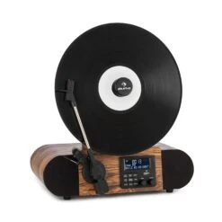 Verticalo SE DAB Retro-Plattenspieler DAB+ UKW-Tuner USB BT AUX Holz