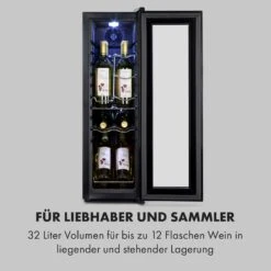Shiraz 12 Slim Uno Weinkühlschrank 32l/12Fl.Touch 85 W 5-18 °C LED -Haushaltsgeräte Förderung 10034625 de 0004 logo