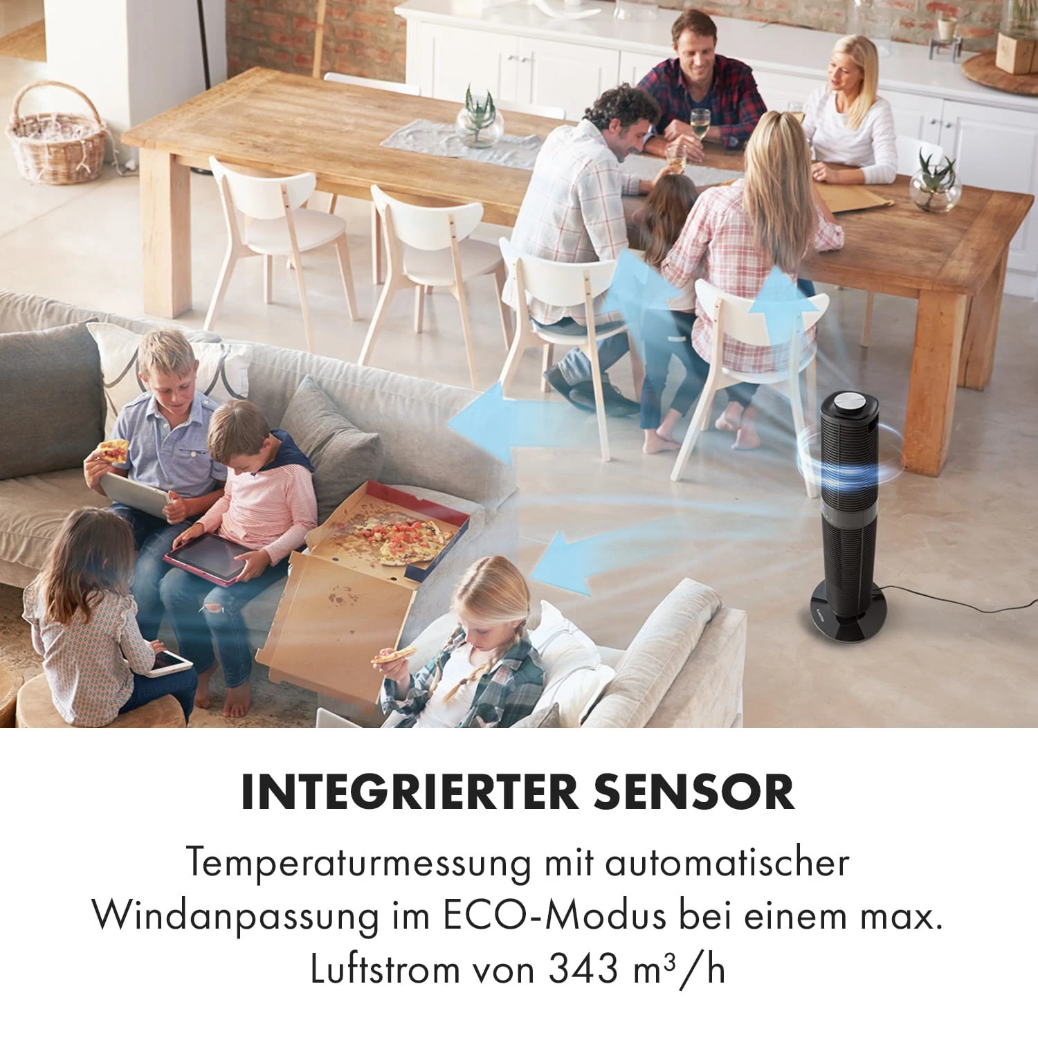 Twister Turmventilator 45 W | 343 M³/h Oszillation Touch Fernbedienung 4 Twister Turmventilator 45 W | 343 M³/h Oszillation Touch Fernbedienung - Image 2