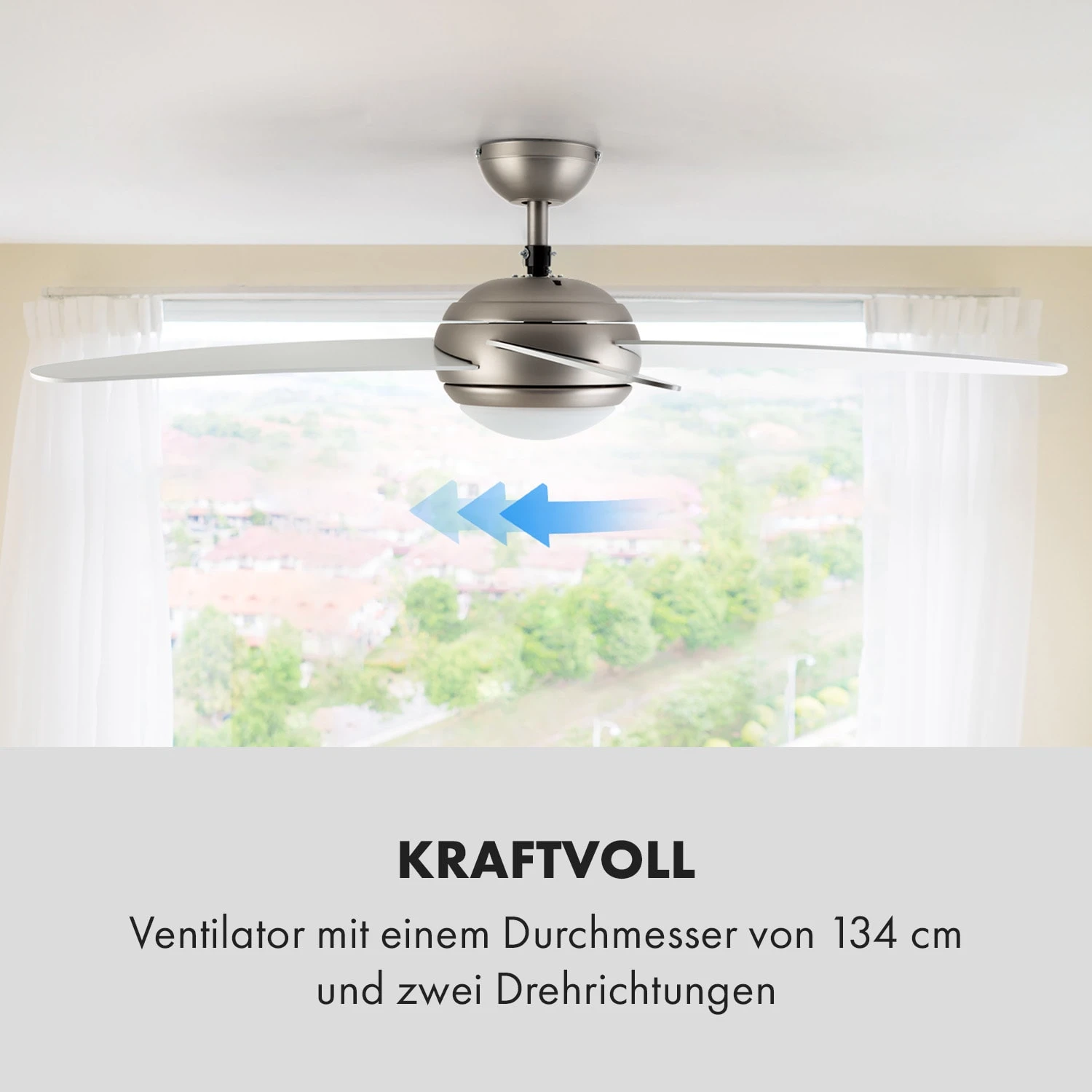 Bolero 2-in-1-Deckenventilator 134cm Leuchte 55W Fernbedienung Weiß 7 Bolero 2-in-1-Deckenventilator 134cm Leuchte 55W Fernbedienung Weiß - Image 5