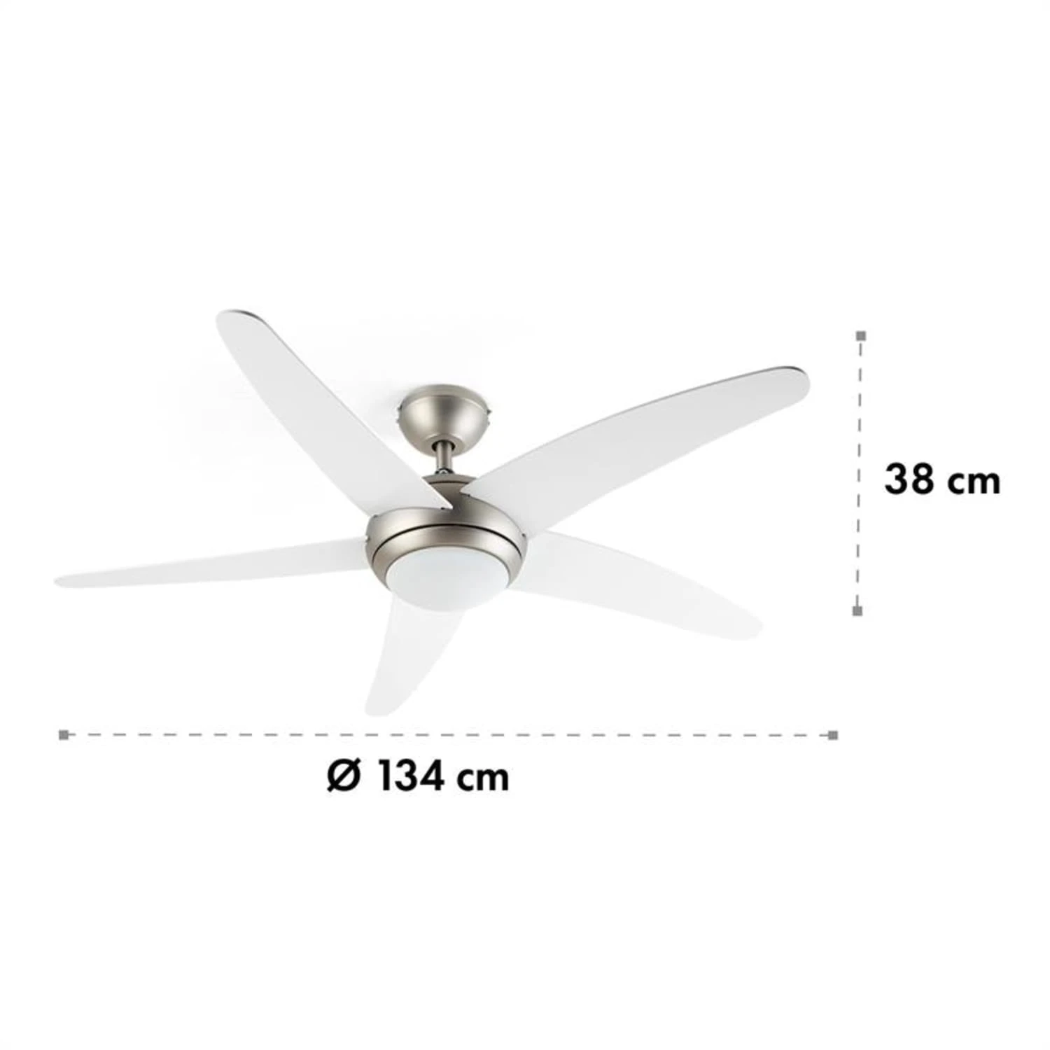 Bolero 2-in-1-Deckenventilator 134cm Leuchte 55W Fernbedienung Weiß 9 Bolero 2-in-1-Deckenventilator 134cm Leuchte 55W Fernbedienung Weiß - Image 7