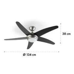 Bolero 2-in-1-Deckenventilator 134cm Leuchte 55W Fernbedienung Schwarz -Haushaltsgeräte Förderung 10034684 yy 0007 logo Klarstein Bolero 2in1 Deckenventilator schwarz