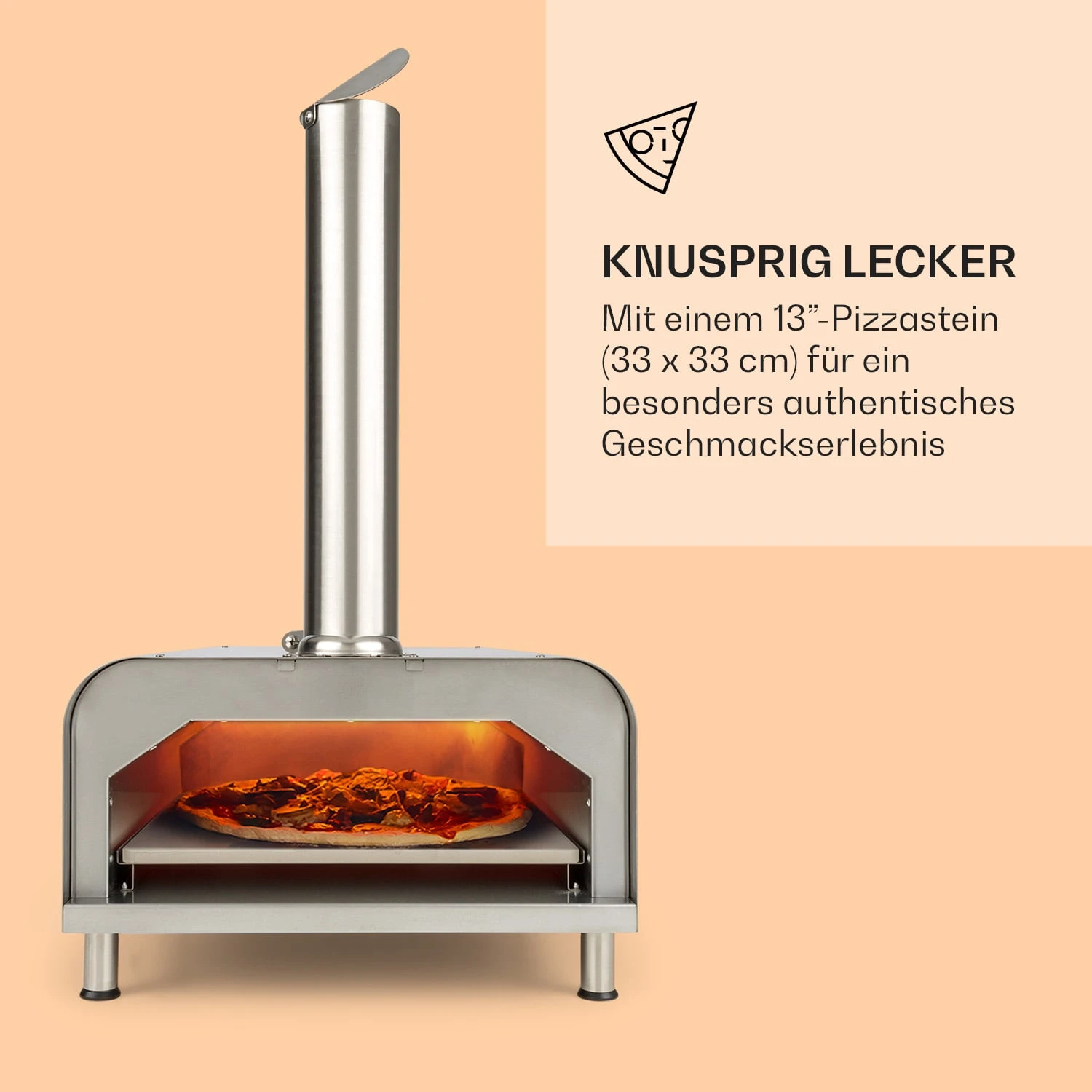 Diavolo Pizza-Pelletofen Inkl. Pizzastein Thermometer Edelstahl 5 Diavolo Pizza-Pelletofen Inkl. Pizzastein Thermometer Edelstahl - Image 3
