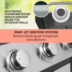 Tomahawk Gasgrill 3 X 3,6 KW Brenner 60 X 43,5 Cm Grill Edelstahl -Haushaltsgeräte Förderung 10034711 de 0004 usp