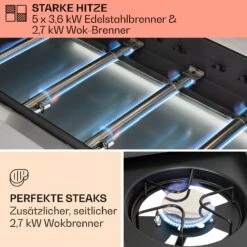 Tomahawk Gasgrill 5x3,6 KW + 2,7 KW Brenner 80x43,5 Cm Grill Edelstahl -Haushaltsgeräte Förderung 10034712 de 0003 usp