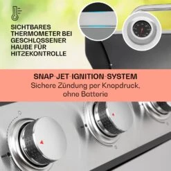 Tomahawk Gasgrill 5x3,6 KW + 2,7 KW Brenner 80x43,5 Cm Grill Edelstahl -Haushaltsgeräte Förderung 10034712 de 0004 usp