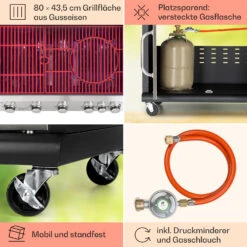 Tomahawk Gasgrill 5x3,6 KW + 2,7 KW Brenner 80x43,5 Cm Grill Edelstahl -Haushaltsgeräte Förderung 10034712 de 0005 usp