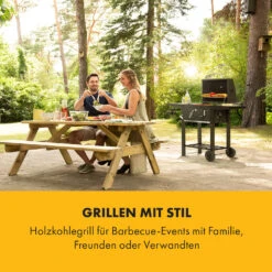 Meat Machine Holzkohlegrill BBQ 45x32,5cm Thermometer Bodenrollen -Haushaltsgeräte Förderung 10034819 de 0002 logo