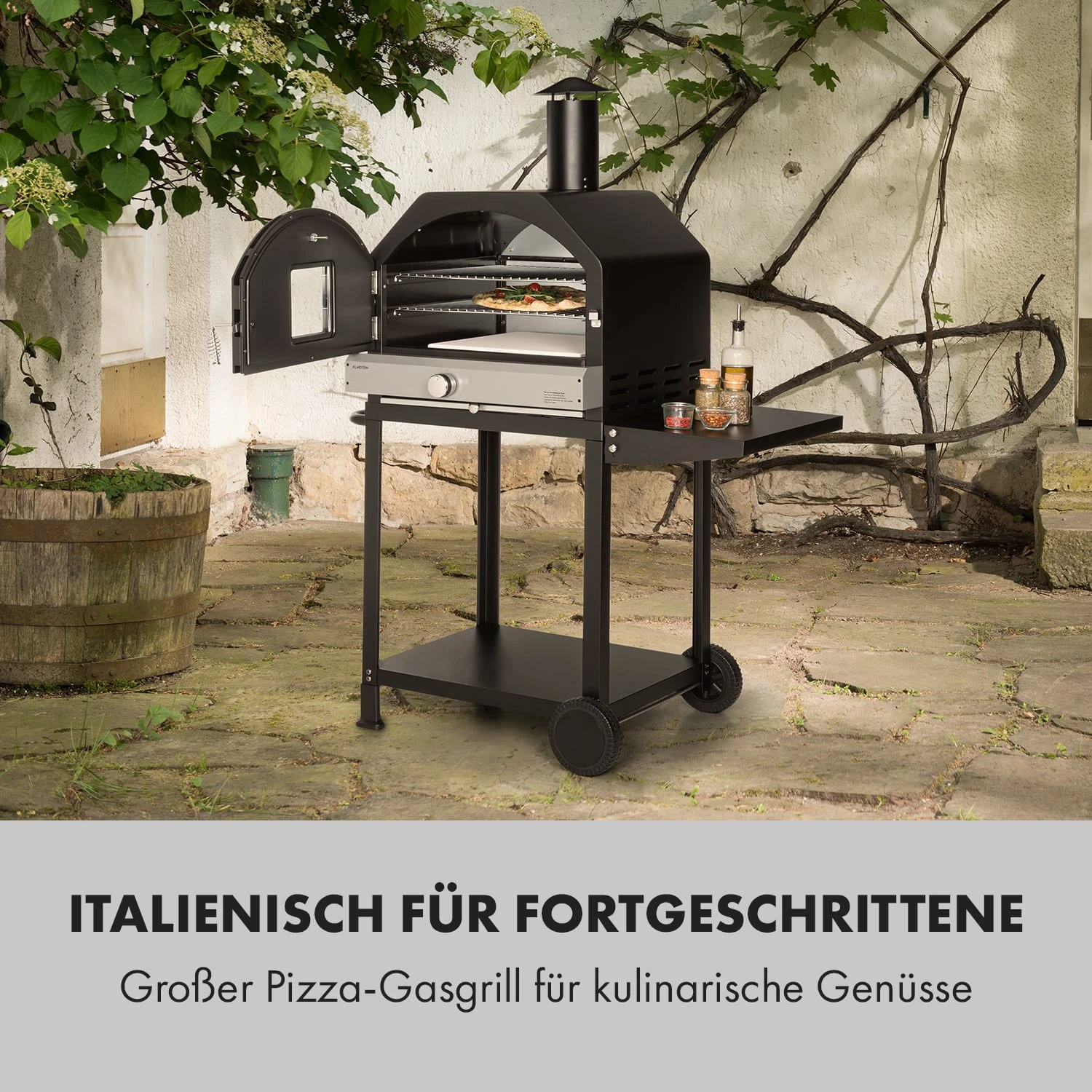 Pizzaiolo Pro Pizza-Gasgrill 76x143x66cm Schamottestein Stahl Mobil 4 Pizzaiolo Pro Pizza-Gasgrill 76x143x66cm Schamottestein Stahl Mobil - Image 2