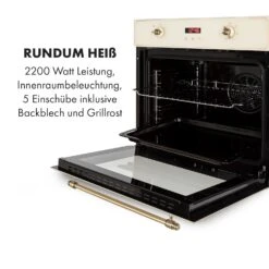Elizabeth Einbaubackofen Retro 2200W 70L 50 - 250 °C Timer Display -Haushaltsgeräte Förderung 10034881 de 0006 logo