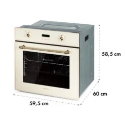 Elizabeth Einbaubackofen Retro 2200W 70L 50 - 250 °C Timer Display -Haushaltsgeräte Förderung 10034881 yy 0009 logo Klarstein Elizabeth Einbaubackofen creme