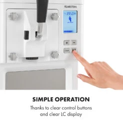 Sweet Sundae Eiscrememaschine Kompressor 1,5l Edelstahl Weiß -Haushaltsgeräte Förderung 10034912 uk 0007 logo Klarstein Sahnehaeubchen Eiscrememaschine weiss