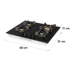 Goldflame 4 Gaskochfeld 4-flammig Messing-Brenner Glaskeramik Schwarz -Haushaltsgeräte Förderung 10034972 yy 0010 logo Klarstein Goldflame 4 Gaskochfeld 4 flammig