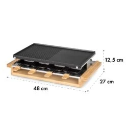 Tournedo Raclette 1200W Aluminiumguss 8 Personen Holz-Dekor -Haushaltsgeräte Förderung 10035219 yy 0009 logo Klarstein Tournedo Raclette Holz Dekor
