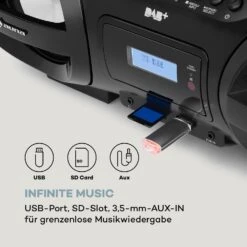 Soundblaster DAB Boombox Bluetooth CD/MP3/USB/AUX DAB+/UKW LED 50Wmax. -Haushaltsgeräte Förderung 10035222 de 0003 logo