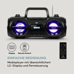Soundblaster DAB Boombox Bluetooth CD/MP3/USB/AUX DAB+/UKW LED 50Wmax. -Haushaltsgeräte Förderung 10035222 de 0005 logo