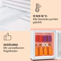Brooklyn 32 Mini-Kühlschrank Glastür LED Ablage -Haushaltsgeräte Förderung 10035225 de 0004 usp