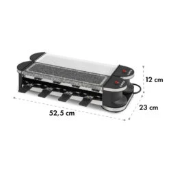Tenderloin 50/50 Raclette-Grill 1200W 8 Personen Natursteinplatte Metallgrillplatte -Haushaltsgeräte Förderung 10035260 yy 0008 logo Klarstein Tenderloin 50 50 Raclettegrill weiss