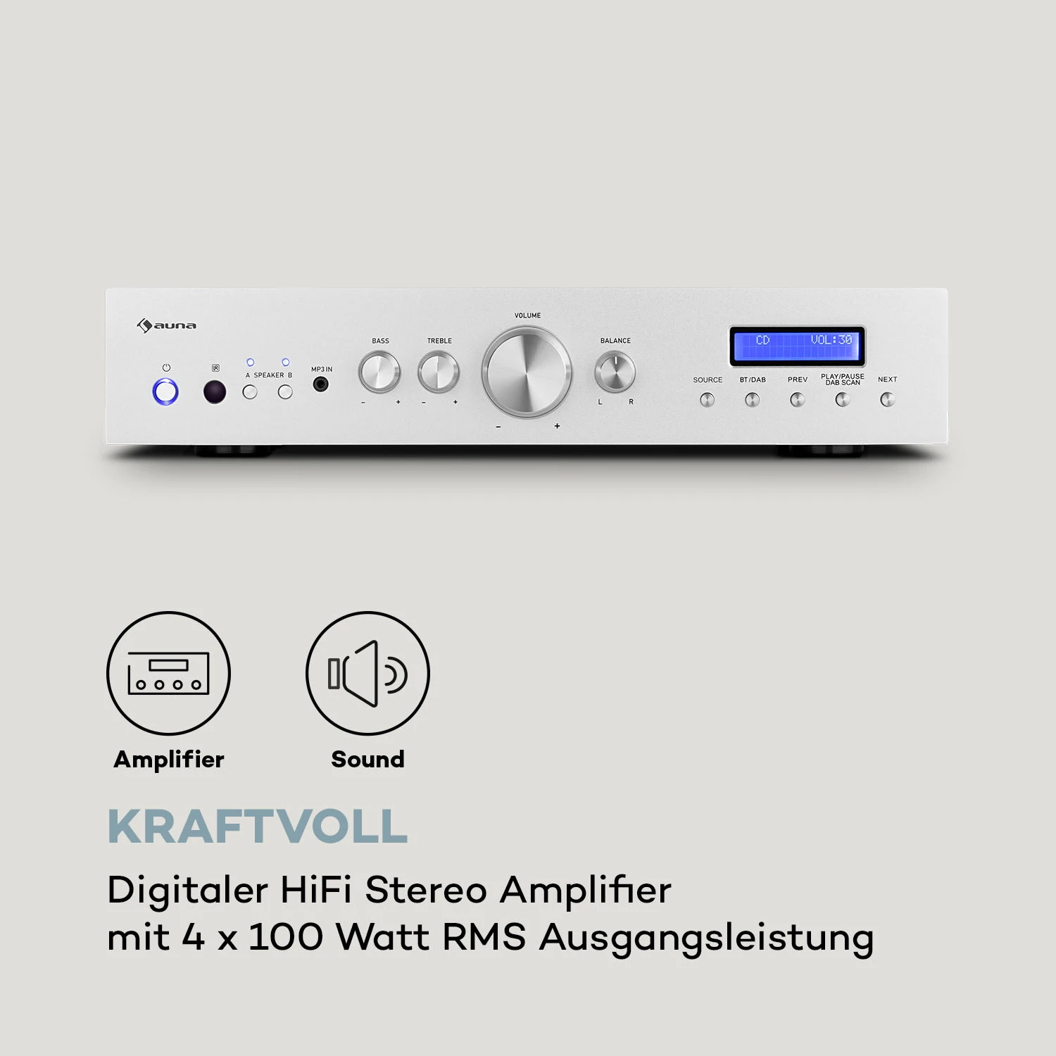 AMP-CD608 DAB HiFi-Stereo-Verstärker 4x100W RMS DAB+ BT Opt.-In Fernbedienung 6 AMP-CD608 DAB HiFi-Stereo-Verstärker 4x100W RMS DAB+ BT Opt.-In Fernbedienung - Image 4