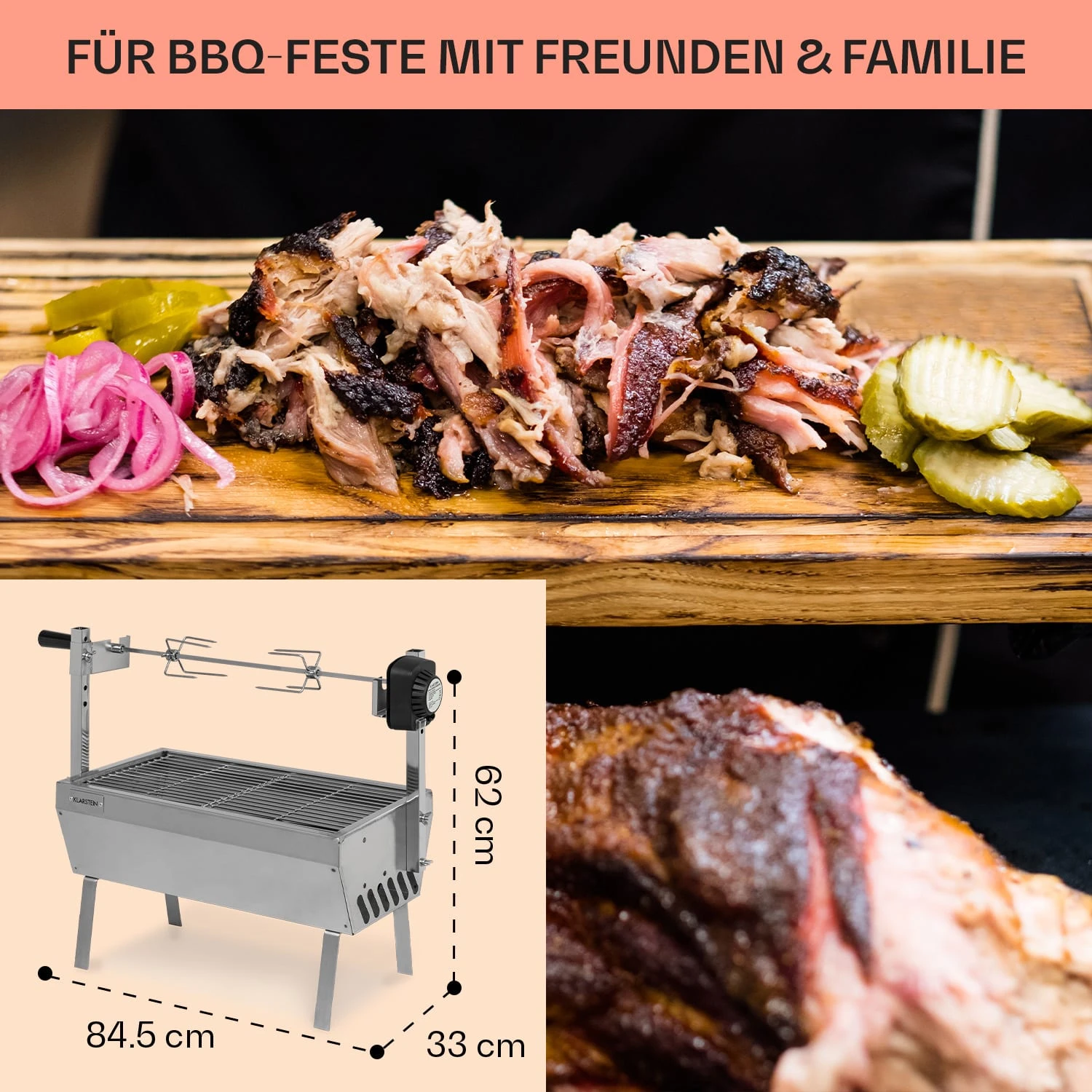Sauenland Mini Rotisserie-Grill Drehspieß 4W 12kg Max. Edelstahl 8 Sauenland Mini Rotisserie-Grill Drehspieß 4W 12kg Max. Edelstahl - Image 6