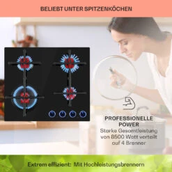 Illuminosa 4 Gaskochfeld 4-flammig Sabaf-Brenner Glaskeramik -Haushaltsgeräte Förderung 10035464 de 0003 usp