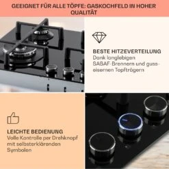 Illuminosa 4 Gaskochfeld 4-flammig Sabaf-Brenner Glaskeramik -Haushaltsgeräte Förderung 10035464 de 0004 usp