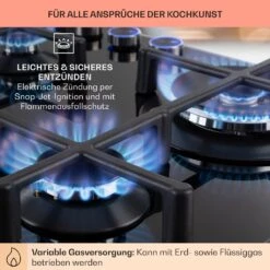 Illuminosa 4 Gaskochfeld 4-flammig Sabaf-Brenner Glaskeramik -Haushaltsgeräte Förderung 10035464 de 0005 usp