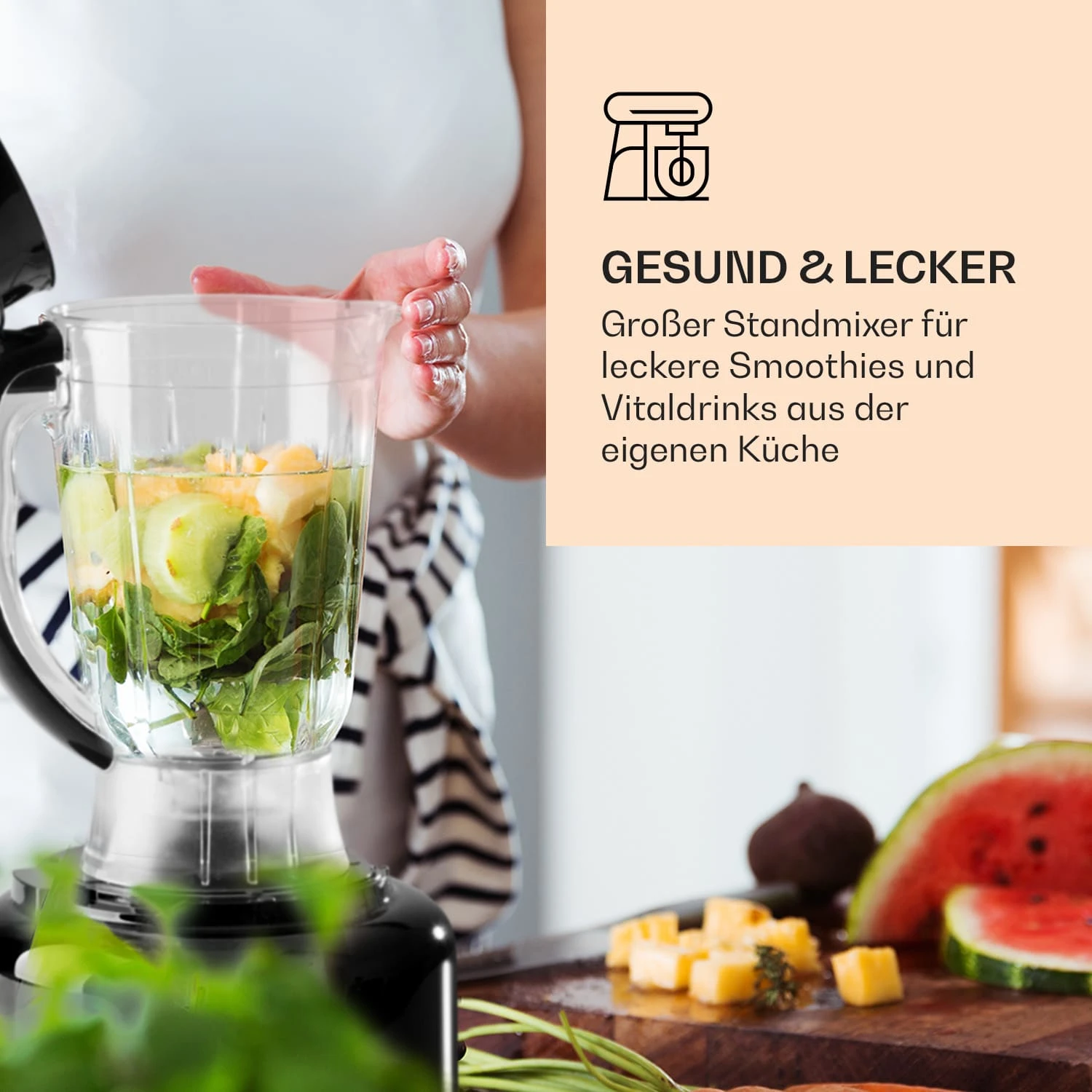 Luca Multifunktionsmixer 1000 W 3 L Stufenlose Geschwindigkeit 6 Modi 6 Luca Multifunktionsmixer 1000 W 3 L Stufenlose Geschwindigkeit 6 Modi - Image 4