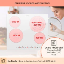 Virtuosa 4 Einbaukochfeld 4 Zonen 6500W Glaskeramik -Haushaltsgeräte Förderung 10035552 de 0003 usp