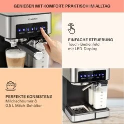 Arabica Comfort Espressomaschine 1350W 20 Bar 1,8l Touch-Bedienfeld -Haushaltsgeräte Förderung 10035655 de 0003 usp