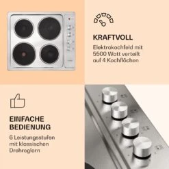 Appetito 4 Elektrokochfeld 4 Platten 6 Stufen 5500 Watt Edelstahl -Haushaltsgeräte Förderung 10035702 de 0003 logo