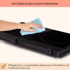 Cookbuddy Doppel-Kochfeld 2400W 5 Leistungsstufen Glaskeramik -Haushaltsgeräte Förderung 10035705 de 0007 usp