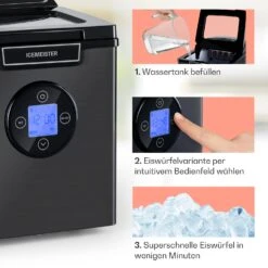 Icemeister 2G Eiswürfelmaschine 12kg/24h LC-Display Edelstahl -Haushaltsgeräte Förderung 10035712 de 0004 usp