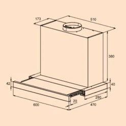 Mariana Neo 60 Flachschirmhaube 60cm 640 M³/h Abluft LED -Haushaltsgeräte Förderung 10035926 yy 0007 dimensions