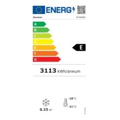 IceAge 88 Gefrierschrank 88 Liter EEK E 3 Etagen Thermostat Glasfront -Haushaltsgeräte Förderung 10036066 energy label