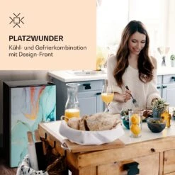 CoolArt 79L Kühl-Gefrier-Kombination EEK F Gefrierfach 9l Designtür -Haushaltsgeräte Förderung 10036182 de 0002 logo