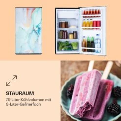 CoolArt 79L Kühl-Gefrier-Kombination EEK F Gefrierfach 9l Designtür -Haushaltsgeräte Förderung 10036182 de 0003 logo