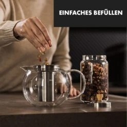 Sencha Teekanne 1,3 L Edelstahl-Siebeinsatz Borosilikatglas Deckel -Haushaltsgeräte Förderung 10036362 de 0003 logo