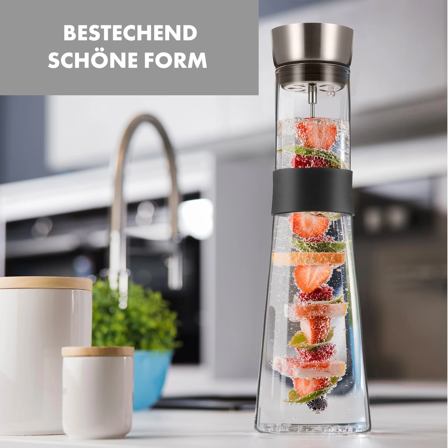 Sile Karaffe 1,6 Liter Borosilikatglas Fruchtspieß Mit Stopper 5 Sile Karaffe 1,6 Liter Borosilikatglas Fruchtspieß Mit Stopper - Image 3