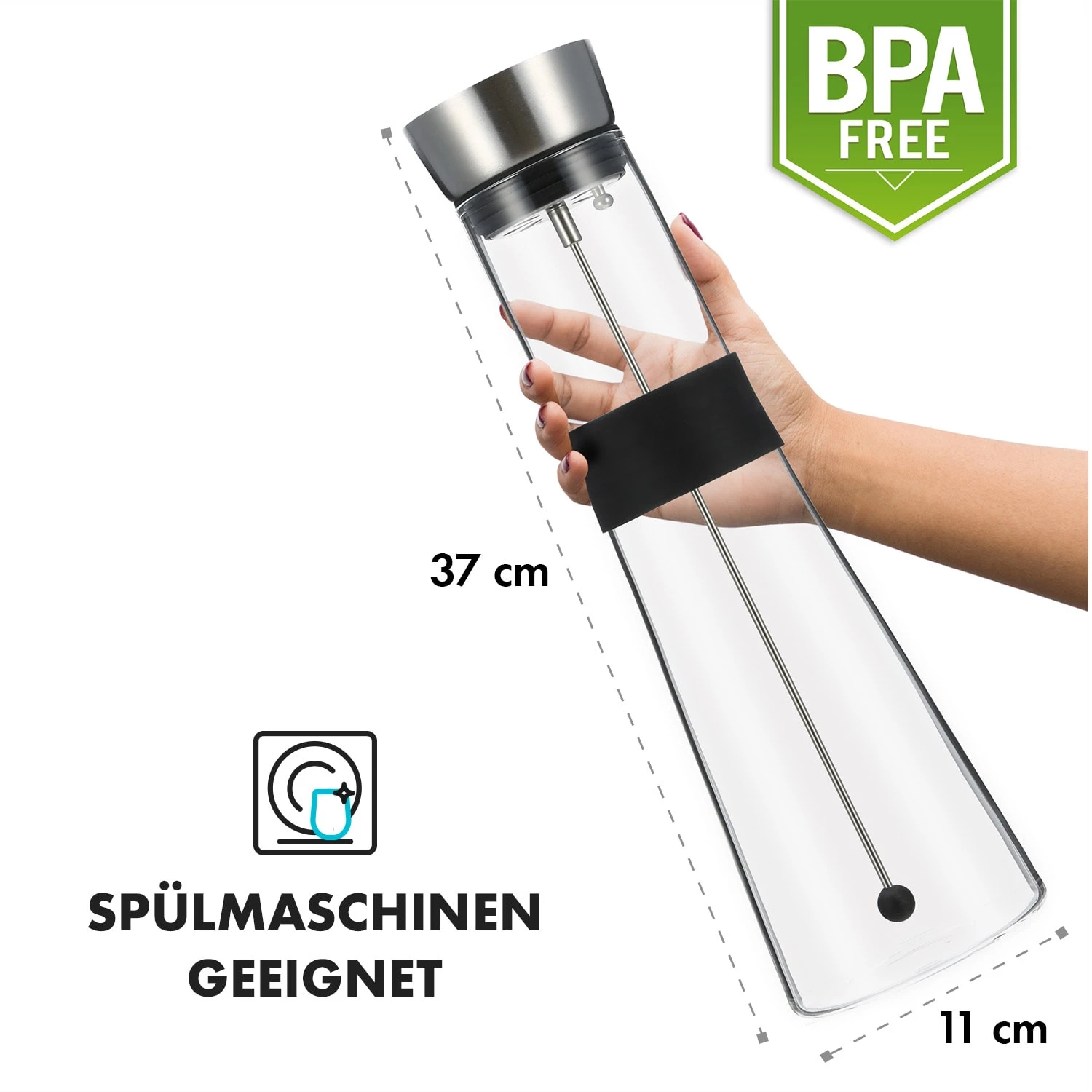 Sile Karaffe 1,6 Liter Borosilikatglas Fruchtspieß Mit Stopper 9 Sile Karaffe 1,6 Liter Borosilikatglas Fruchtspieß Mit Stopper - Image 7