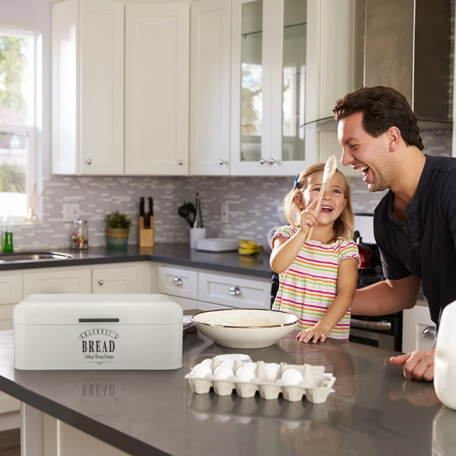 Delaware Brotkasten Metall 42x16x24,5 Cm Klappdeckel Lüftungslöcher 4 Delaware Brotkasten Metall 42x16x24,5 Cm Klappdeckel Lüftungslöcher - Image 2