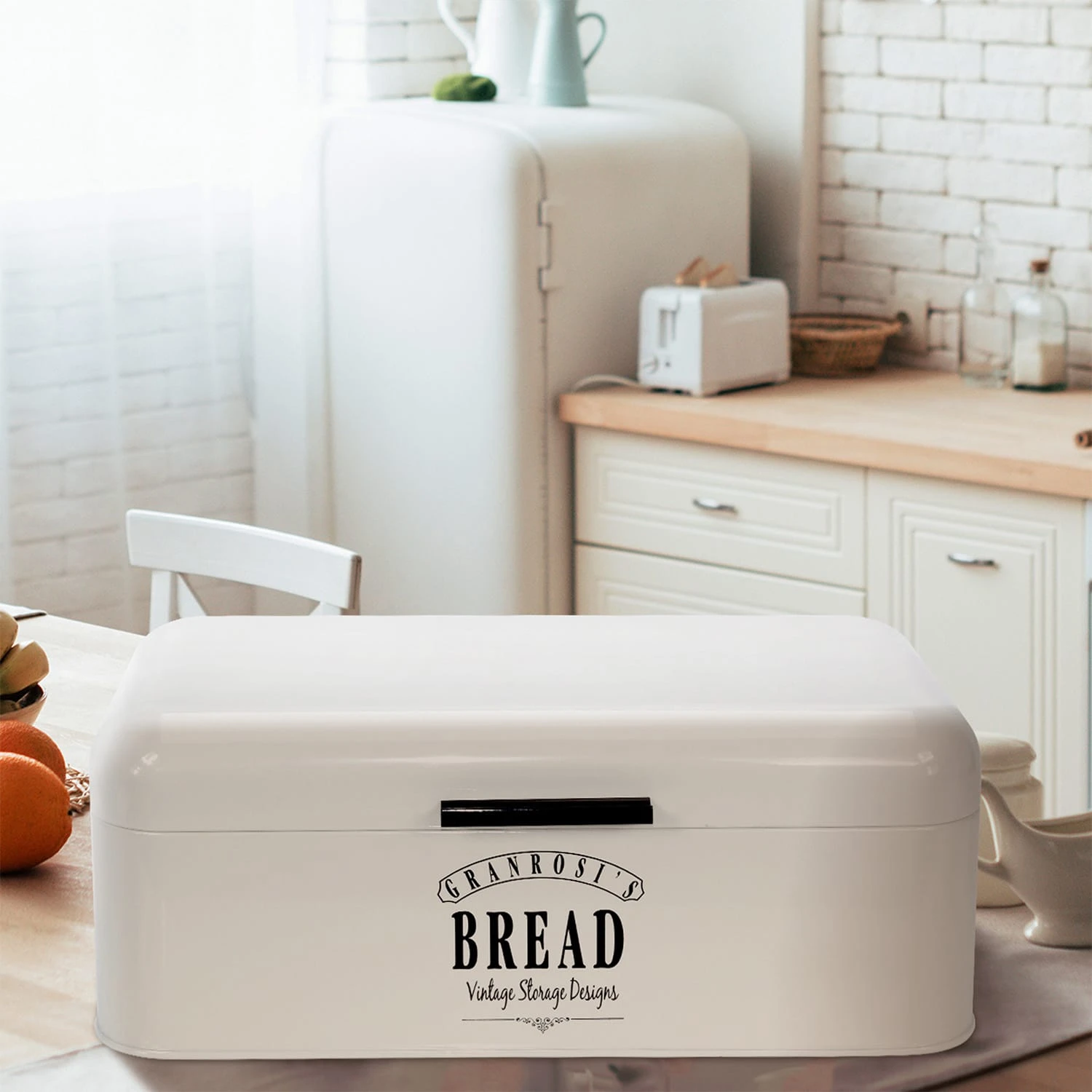 Delaware Brotkasten Metall 42x16x24,5 Cm Klappdeckel Lüftungslöcher 6 Delaware Brotkasten Metall 42x16x24,5 Cm Klappdeckel Lüftungslöcher - Image 4