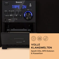 MC-40 DAB Stereoanlage UKW/DAB+ Bluetooth CD Kassette USB Fernbedienung -Haushaltsgeräte Förderung 10038000 de 0005 usp